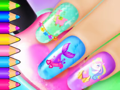 Gioco Libro da colorare: salone di nail art  in linea