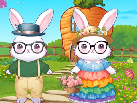 Gioco I coniglietti si preparano per la Pasqua  in linea