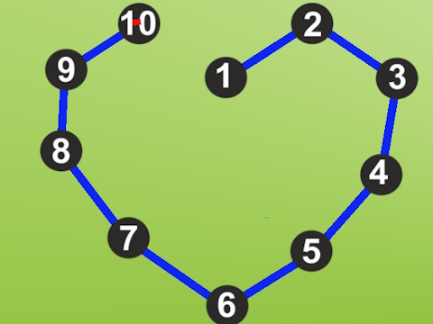 Gioco Forme usando punti  in linea