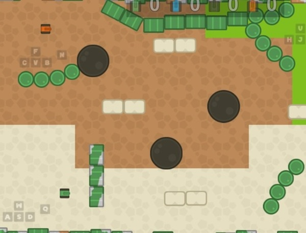 Gioco 1 2 3 4 Player Tank Game 2D  in linea