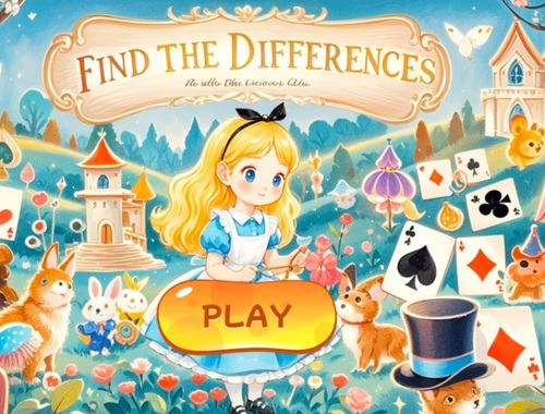 Gioco Trova le differenze: Alice nel paese delle meraviglie  in linea