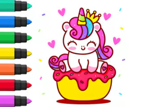 Gioco Libro da colorare: Unicorn Cupcake  in linea