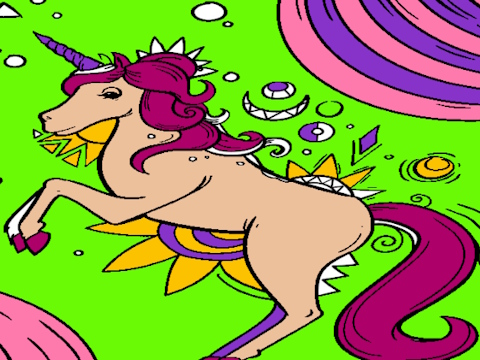 Gioco Pagine da colorare di unicorno magico  in linea