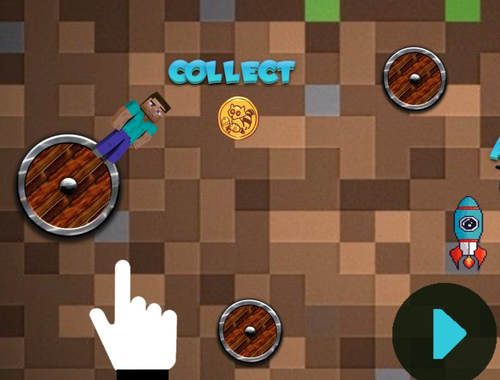 Gioco Mineblock ruotare e volare avventura  in linea