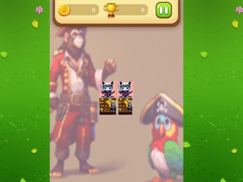 Gioco Match di memoria del gatto pirata in linea