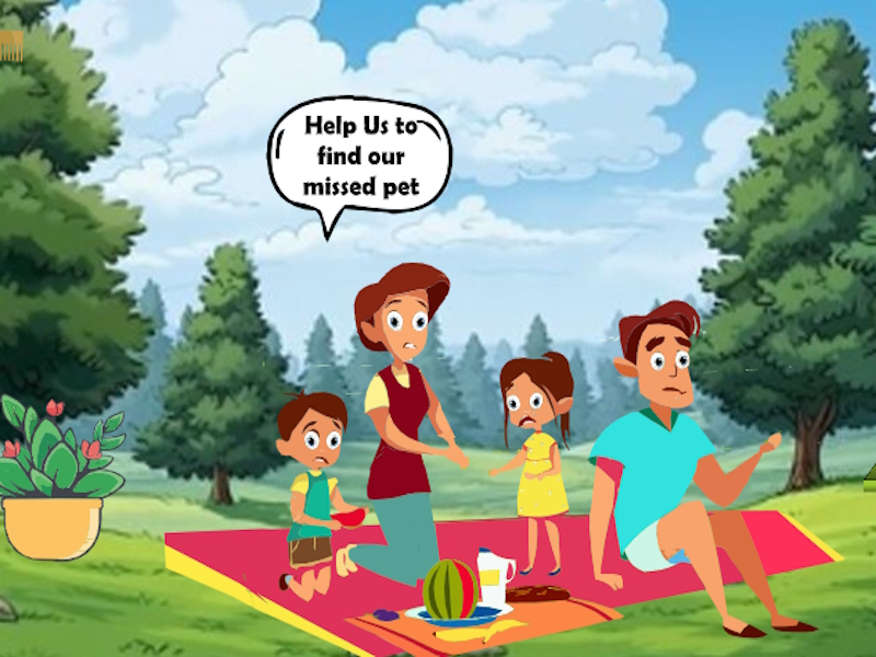 Gioco La famiglia turistica ha mancato l'animale domestico in linea
