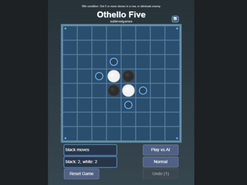 Gioco Otello cinque in linea