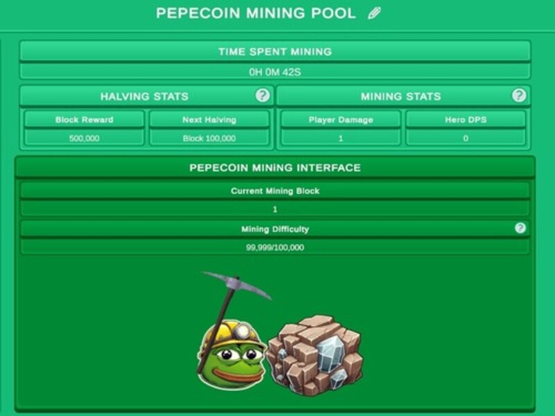 Gioco Pepecoin Miner Idle Simulator in linea