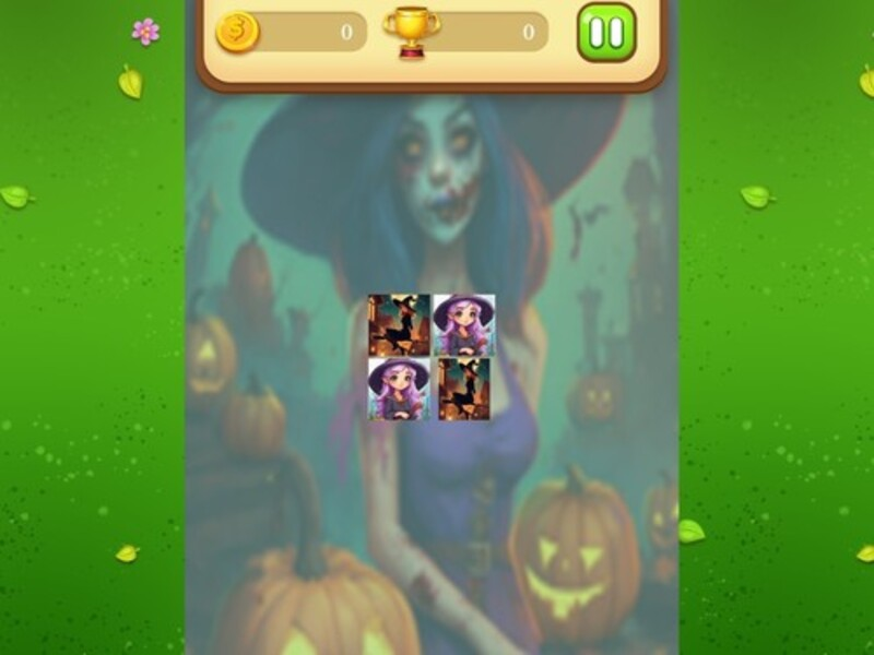Gioco Match di memoria di Halloween Witch in linea