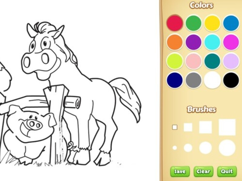 Gioco Libro da colorare di animali da fattoria per bambini in linea