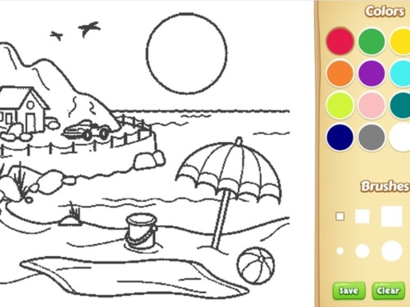 Gioco Libro da colorare di spiaggia per bambini in linea