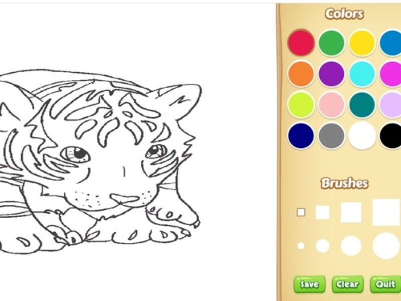 Gioco Libro da colorare di tigre per bambini in linea